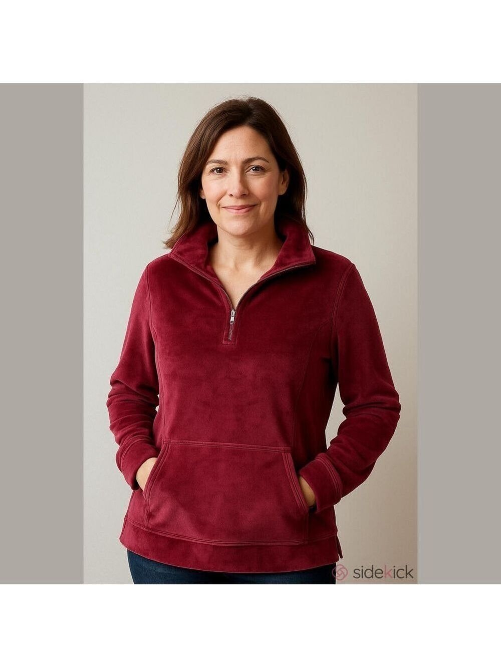 NWT Croft & Barrow Lush Velour Jacket Burgundy Soft Velvet  Women's Size Medium*